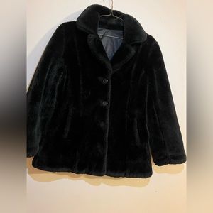 Maria dionisiou black faux fur jacket